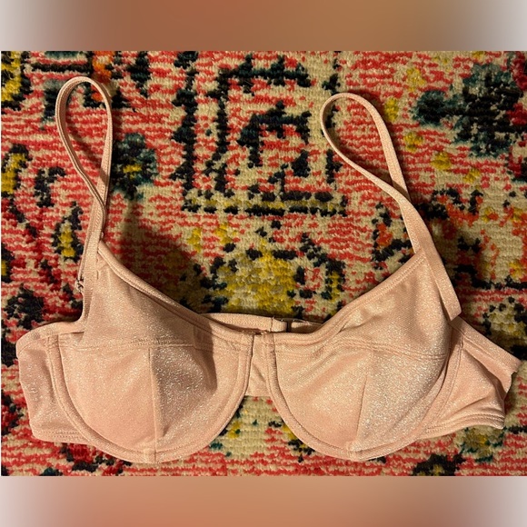 NWT Pink Sparkly Underwire Bikini Top - Picture 1 of 2